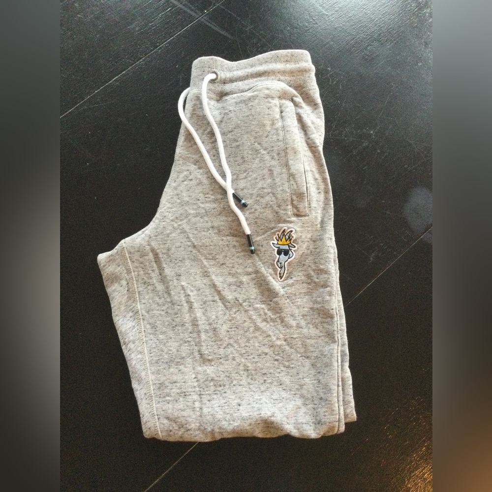 Goat USA Mens Joggers style sweatpants, Small, Grey.